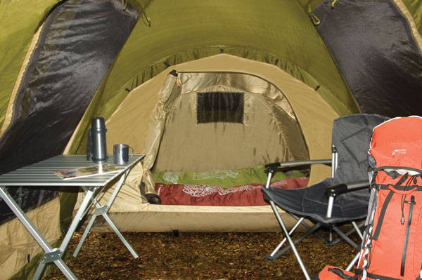 Inside the tent